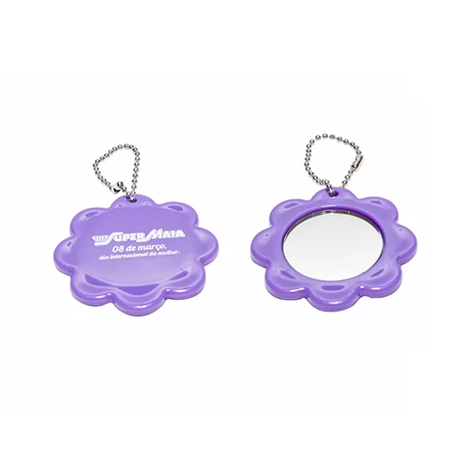 Espelho Chaveiro Flor Personalizado