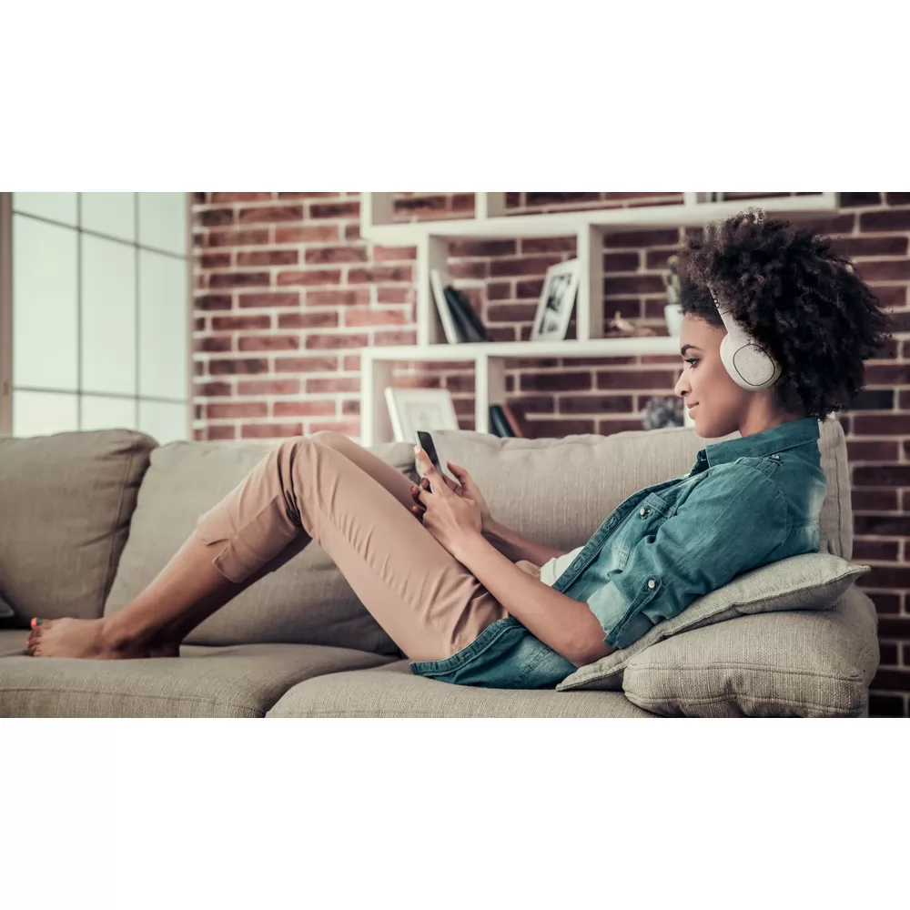 Fones de ouvido wireless dobráveis em fibra de palha de trigo e ABS Personalizados