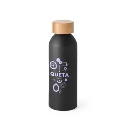 Garrafa Alumínio 550ml Com Tampa de Bambu Personalizada