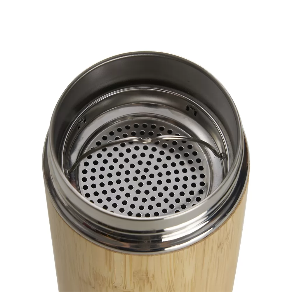 Garrafa Bambu Parede Dupla 500 ml com Infusor Personalizada