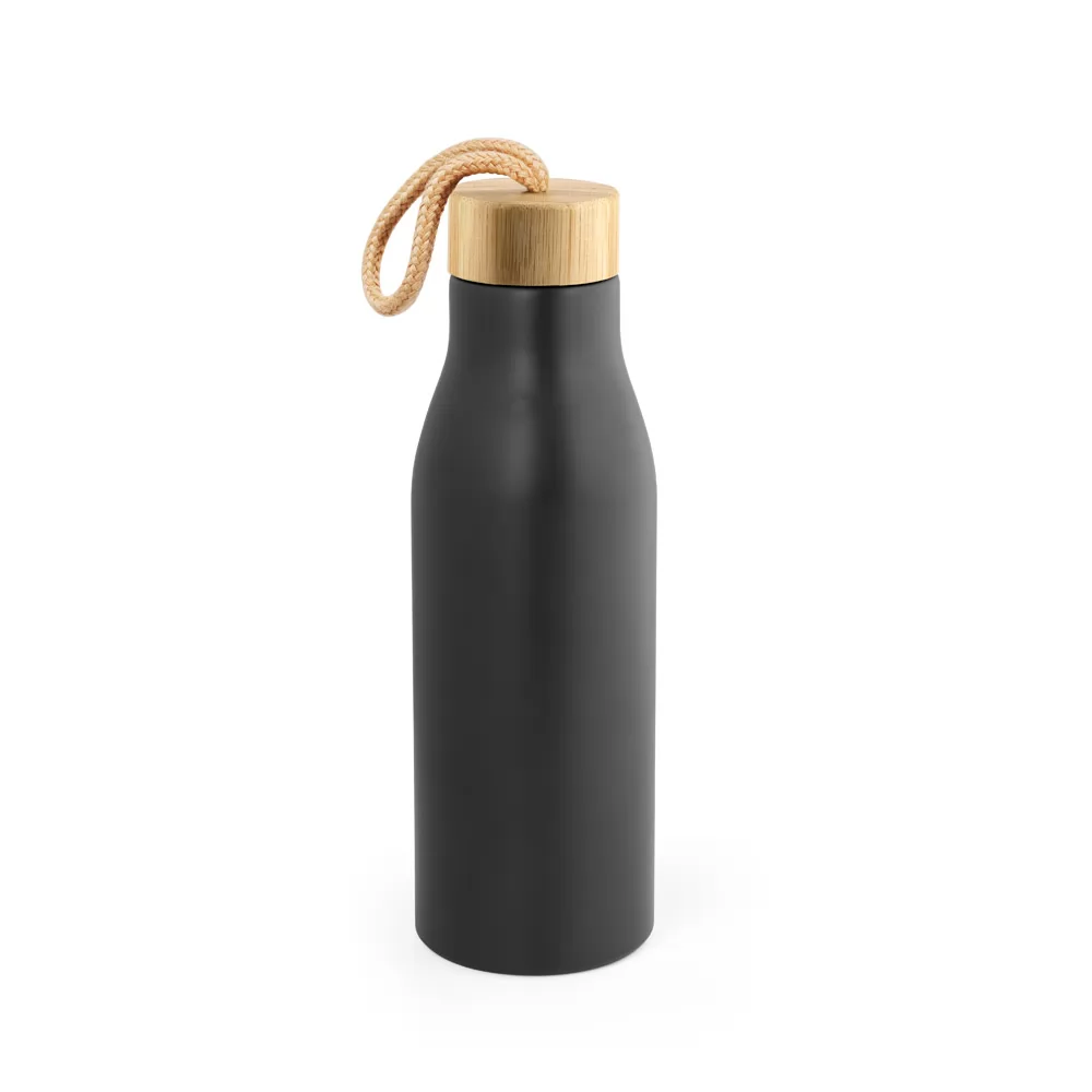 Garrafa de Aço Inox Reciclado com Tampa de Bambu 570 ml Personalizada