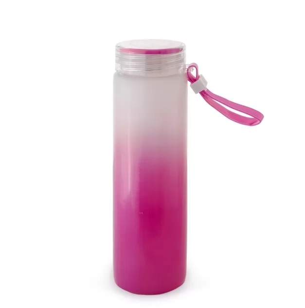 Garrafa de vidro bicolor 400ml com alça de silicone Personalizada