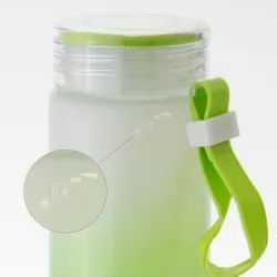 Garrafa de vidro bicolor 400ml com alça de silicone Personalizada