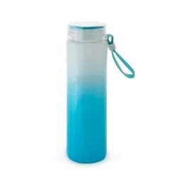 Garrafa de vidro bicolor 400ml com alça de silicone Personalizada