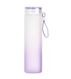 Garrafa de vidro bicolor 400ml com alça de silicone Personalizada
