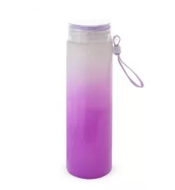 Garrafa de Vidro Bicolor 400ml Com Alça de Silicone Personalizada  Garrafa de Vidro Bicolor 400ml Com Alça de Silicone Personalizada