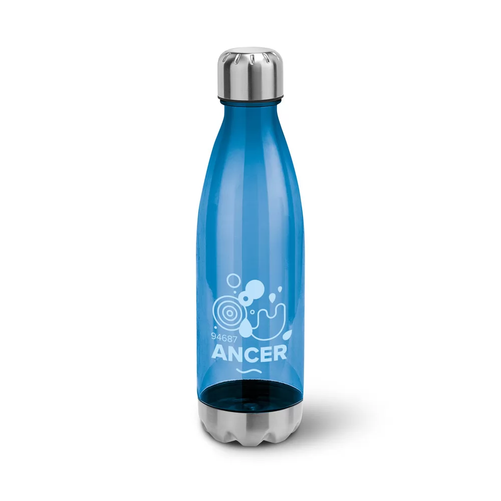 Garrafa Plástica com Acabamento em Aço Inox 700ml Personalizada