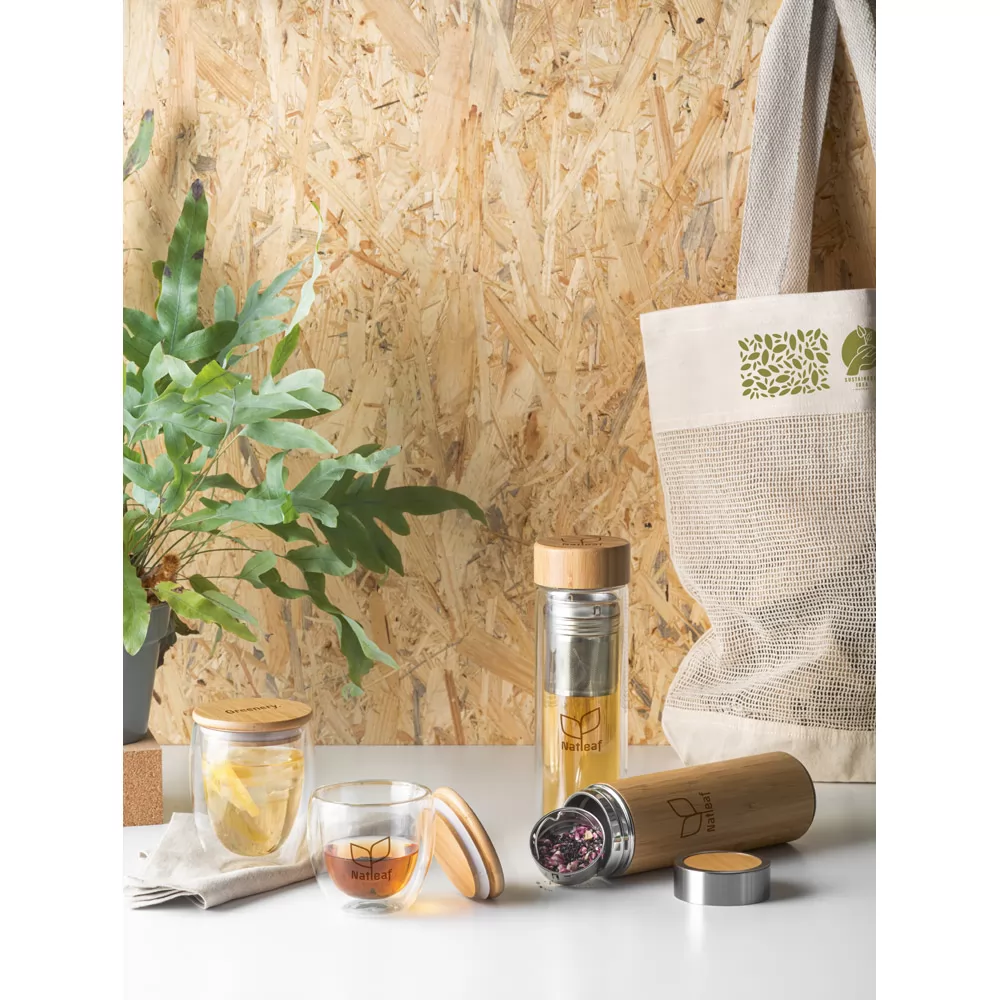 Garrafa térmica em Bambu 430ml Personalizada