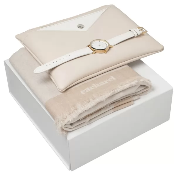 Kit cachecol, bolsa e relógio Premium Cacharel Personalizado