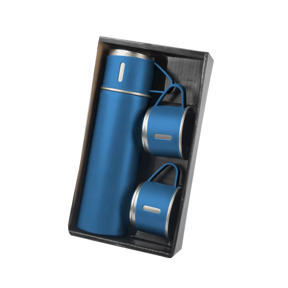 Kit Café com Garrafa Térmica e Canecas de Inox Personalizado