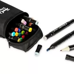 Kit Canetas Marcadoras Pontas Duplas 24 Cores Personalizado Kit Canetas Marcadoras Pontas Duplas 24 Cores Personalizado