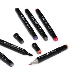 Kit Canetas Marcadoras Pontas Duplas 30 Cores Personalizado Kit Canetas Marcadoras Pontas Duplas 30 Cores Personalizado