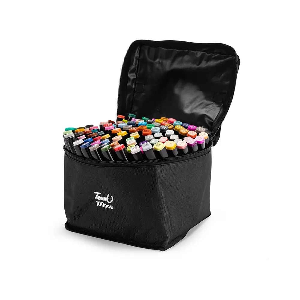 Kit Canetas Marcadoras Pontas Duplas com 100 Cores Personalizado Kit Canetas Marcadoras Pontas Duplas com 100 Cores Personalizado