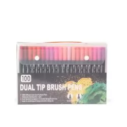 Kit Canetinhas Ponta Dupla 100 Cores Personalizado Kit Canetinhas Ponta Dupla 100 Cores Personalizado