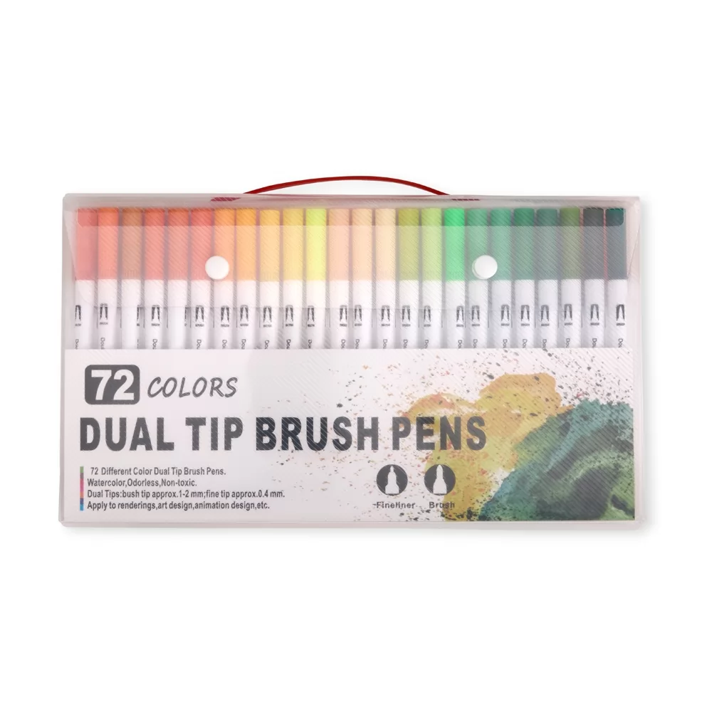 Kit Canetinhas Ponta Dupla 72 Cores Personalizado Kit Canetinhas Ponta Dupla 72 Cores Personalizado