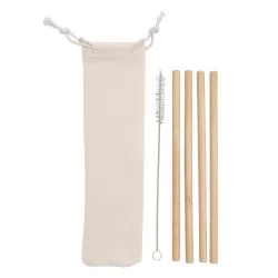 Kit Canudos de Bambu Com Escova de Limpeza Personalizado  Kit Canudos de Bambu Com Escova de Limpeza Personalizado