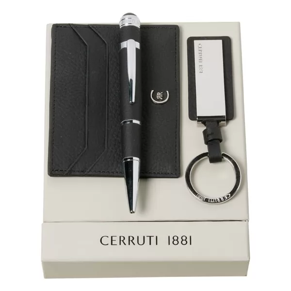 Kit chaveiro, porta cartões e esferográfica Premium Cerruti 1881 Personalizado