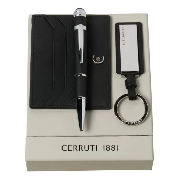 Kit chaveiro, porta cartões e esferográfica Premium Cerruti 1881 Personalizado