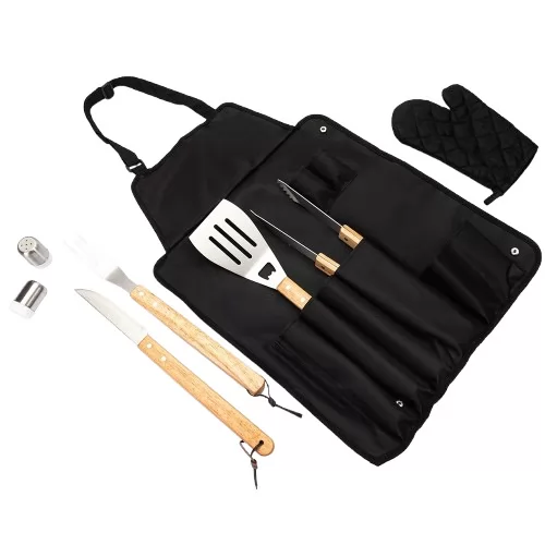 Kit Churrasco 8 Peças com Avental Personalizado