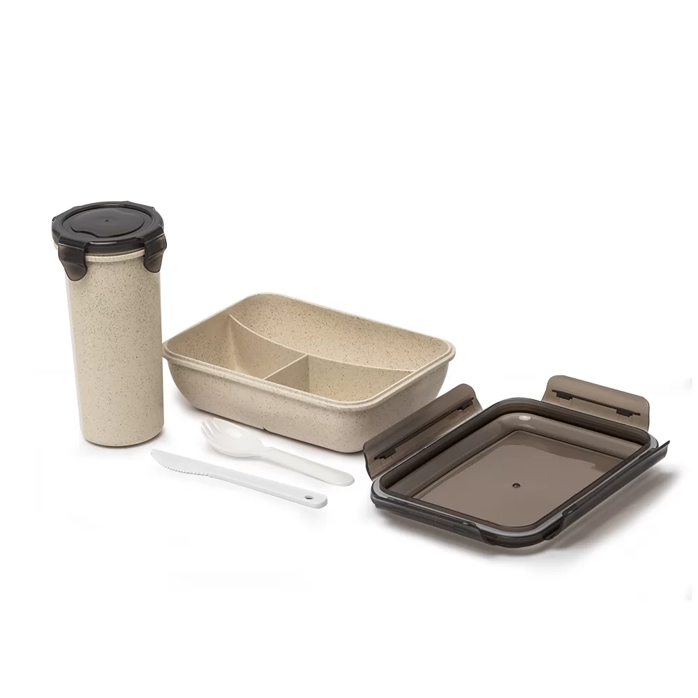 Kit Copo e Marmita Fibra de Bambu Personalizado