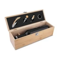 Kit Vinho Bambu 4 Peças Personalizado  Kit Vinho Bambu 4 Peças Personalizado