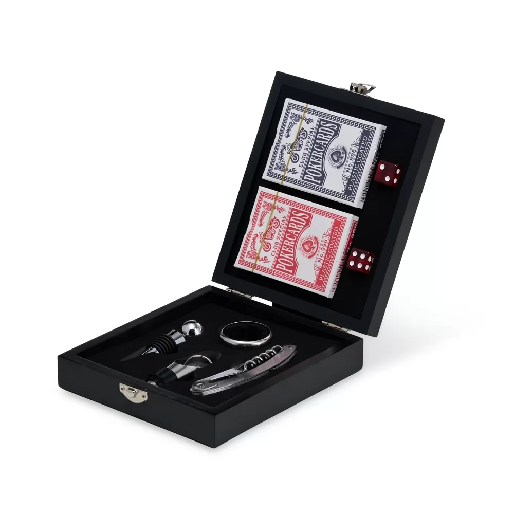 Kit Vinho com Jogo de Baralho Personalizado