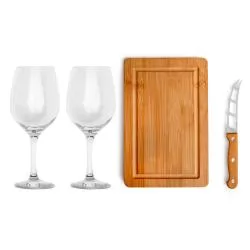 Kit Vinho e Queijo 4 Peças Personalizado Kit Vinho e Queijo 4 Peças Personalizado