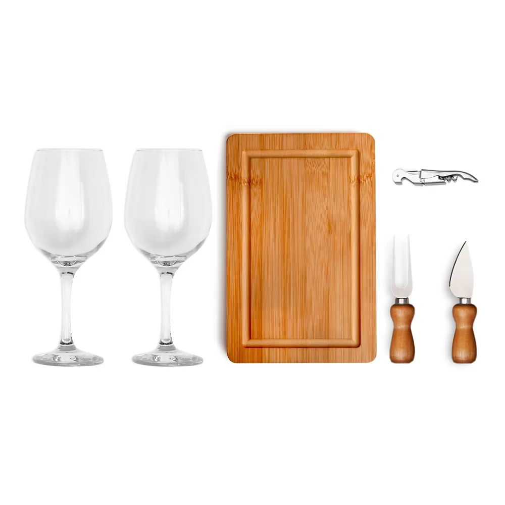 Kit Vinho e Queijo 6 Peças Personalizado