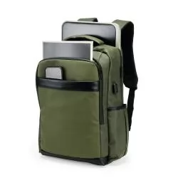 Mochila Couro Sintético USB 21 Litros Personalizada Mochila Couro Sintético USB 21 Litros Personalizada