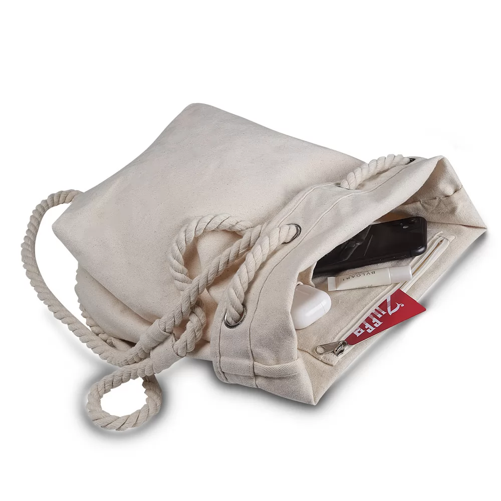 Mochila Saco em Algodão Cru Personalizada