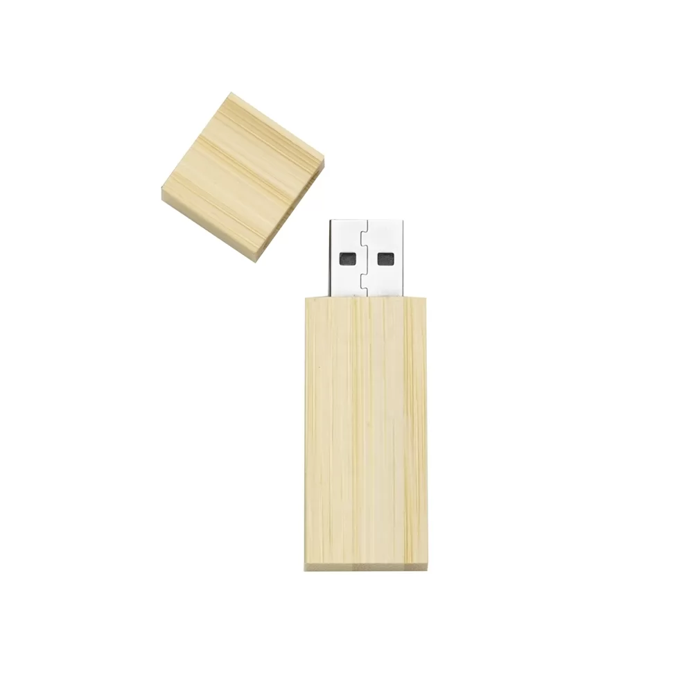 onjunto Estojo e Pen Drive Bambu 16GB Personalizado