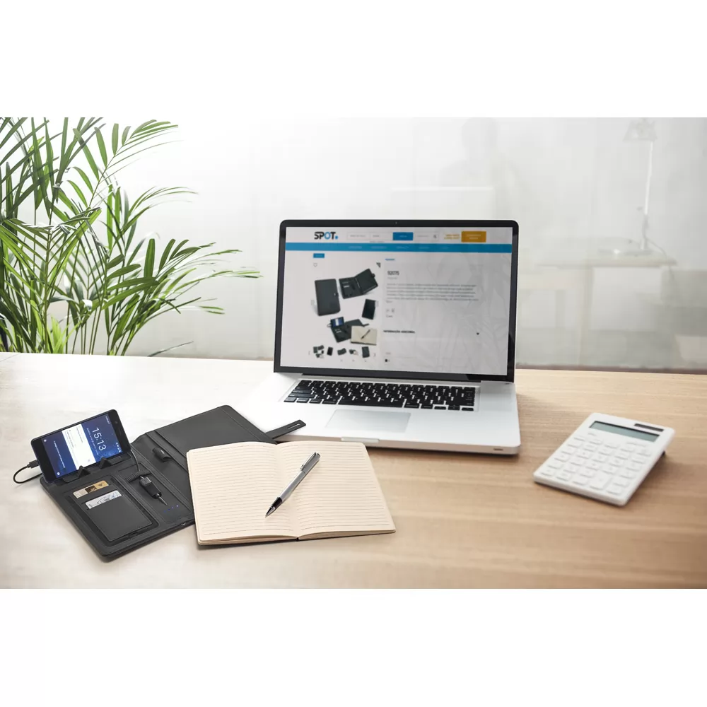 Pasta A5 com Carregador Portátil Personalizada