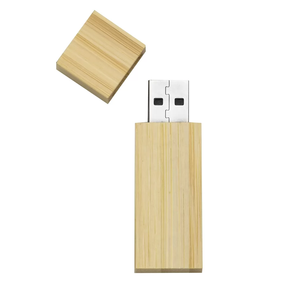 PEN DRIVE BAMBU 16 GB  COM TAMPA Personalizado