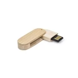 Pen Drive Madeira Oval 32gb Giratório Personalizado 