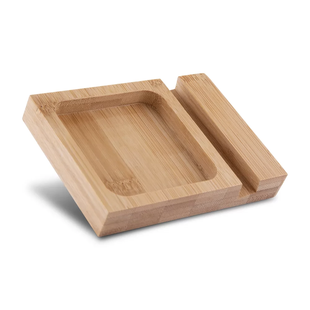 Porta Canetas e Celular de Feltro e Bambu Personalizada