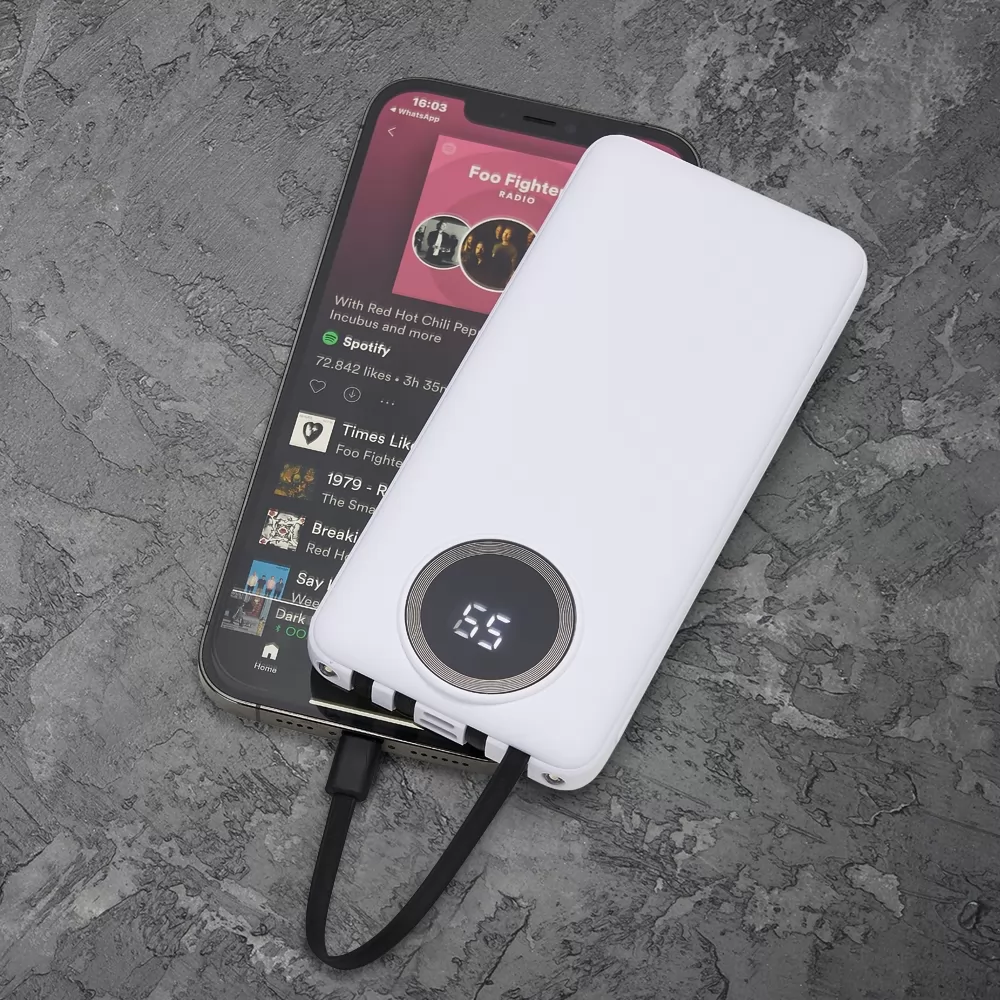 Power Bank 10.000mAh com Lanterna e Multissaídas Personalizado