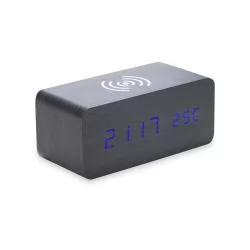 Relógio de Madeira com Carregamento por Indução Personalizado Relógio de Madeira com Carregamento por Indução Personalizado