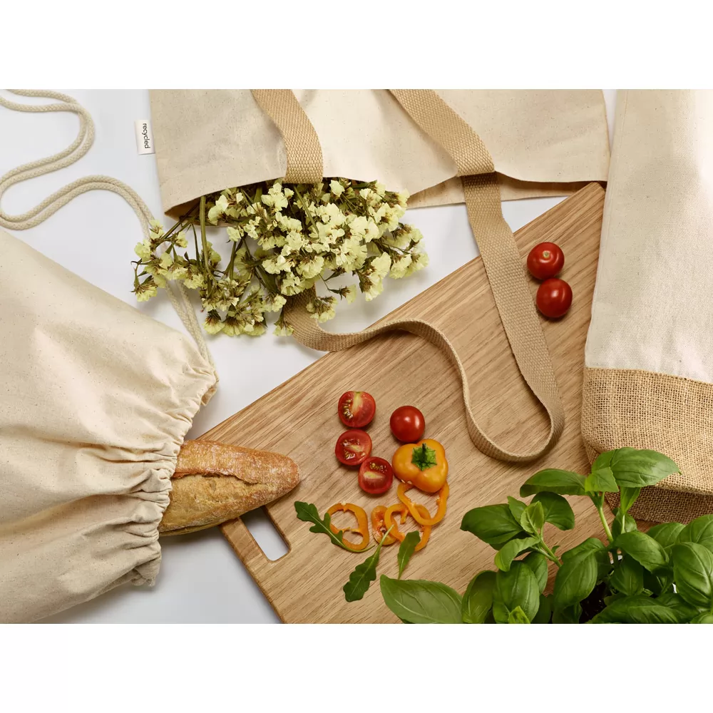 Sacola em 70% algodão reciclado e 30% poliéster reciclado Personalizada