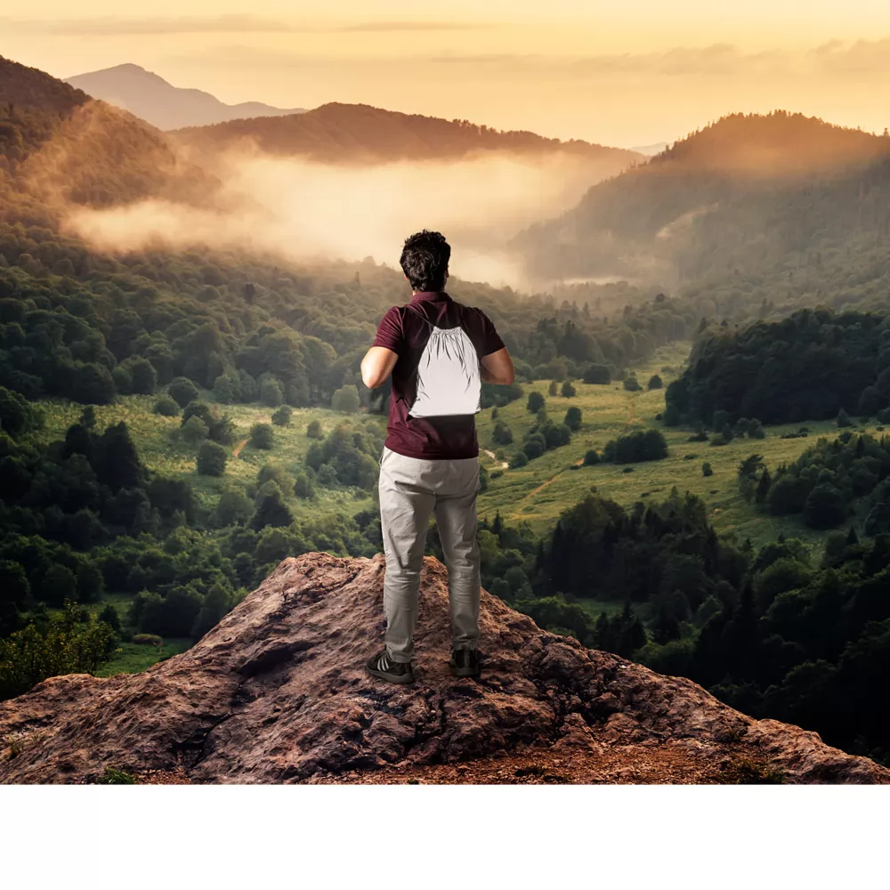 Sacola tipo mochila em poliéster Personalizada