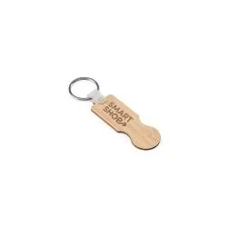 SHOPZ. Chaveiro em bambu com extremidade em formato de moeda Personalizado
