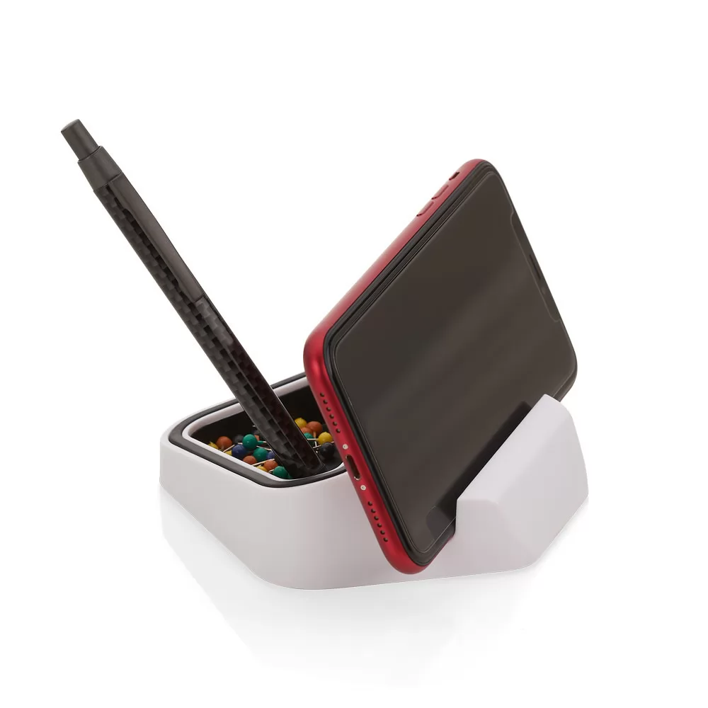 Suporte p/ telefone Celular, Porta lápis, Porta Clipes. Personalizado