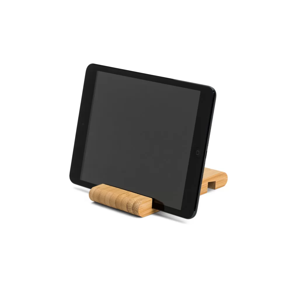 Suporte para Celular em Bambu com Duas Canaletas Personalizado